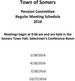 Icon of Pension Committee Meeting Schedule 2016